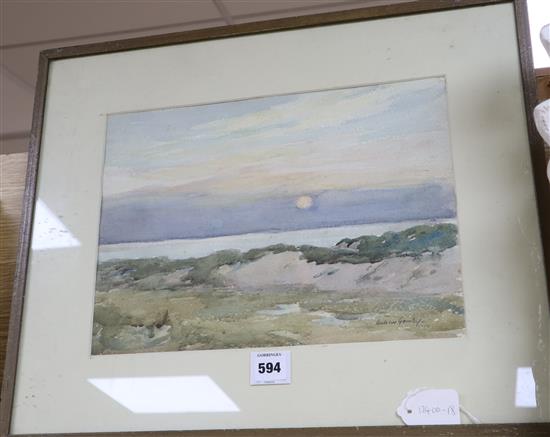 Andrew Gamley (?-1949) Coastal landscape, 28 x 38cm